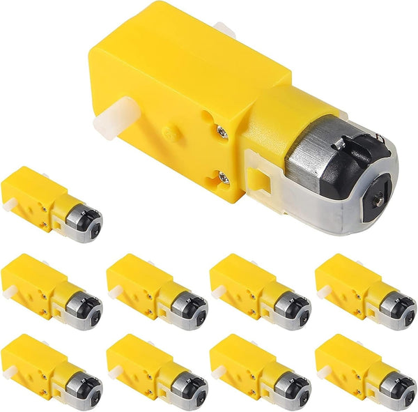 WTCBQC 10Pcs TT Magnetic Gearbox Engine DC Electric Motor 3V-6V Dual Shaft Geared