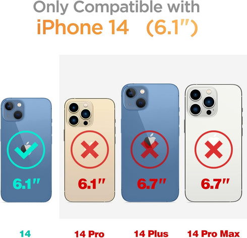 GVIEWIN iPhone 14 Case, Floral Design with Screen Protector + Camera Lens Protector, Non Yellowing Soft Shockproof