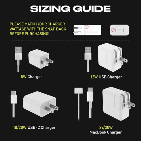 Snap Back Charger Winder for Apple 5W Lightning iPhone and iPad Charger, Travel and Cable Management