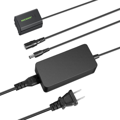 Neewer NP-FZ100 AC Power Supply Adapter and DC Coupler Charger Kit for Sony A1, A9 II, A7R III, A7R IV Cameras