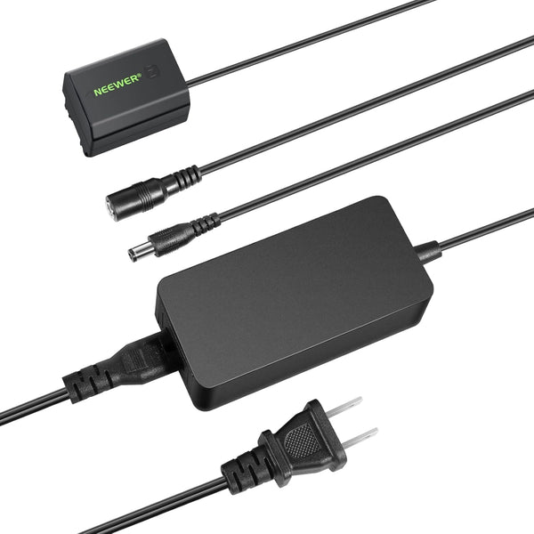 Neewer NP-FZ100 AC Power Supply Adapter and DC Coupler Charger Kit for Sony A1, A9 II, A7R III, A7R IV Cameras