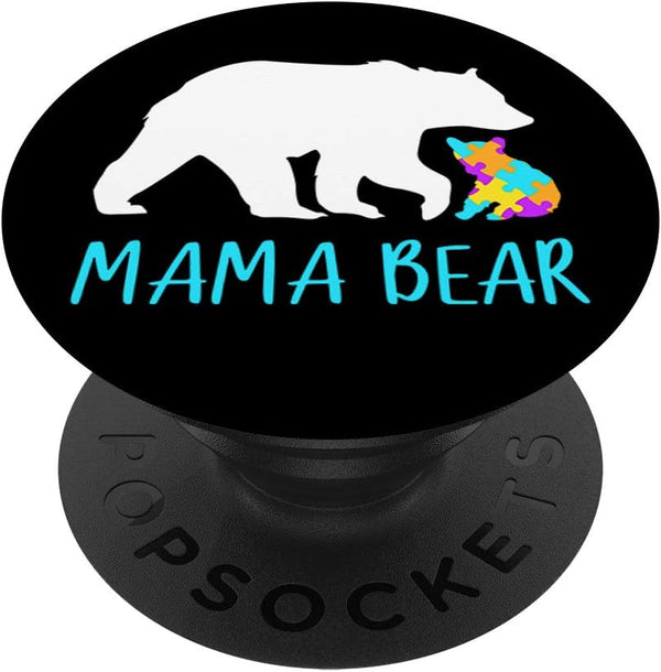 Autism Mama Bear - Cute Autism Mom PopSockets Swappable PopGrip