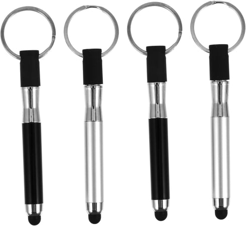 4pcs Touch Screen Ballpoint Pen, Black White Out Pens, Keychain for Girls, Pearlescent Plastic Makeup