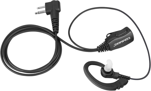 2-Pack Two-Way-Radio Earpieces with Mic PTT, 2.5mm+3.5mm 2 Pins Headset, Compatible with Motorola Walkie Talkies