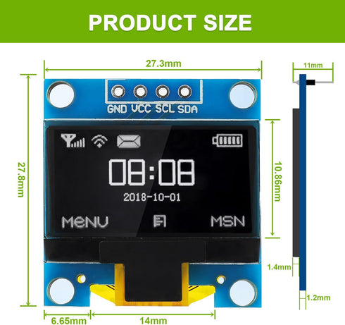 EPLZON 5 Pack 0.96 inch 128x64 OLED IIC Display Module Pixel Mini Self-Luminous Display Screen Board for Arduino