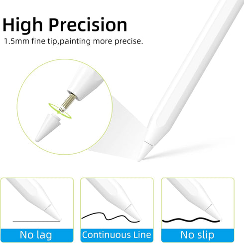Stylus Pen for iPad 2018-2023, Apple Pencil USB C with Palm Rejection, Works with iPad Pro, Air, Mini, and More