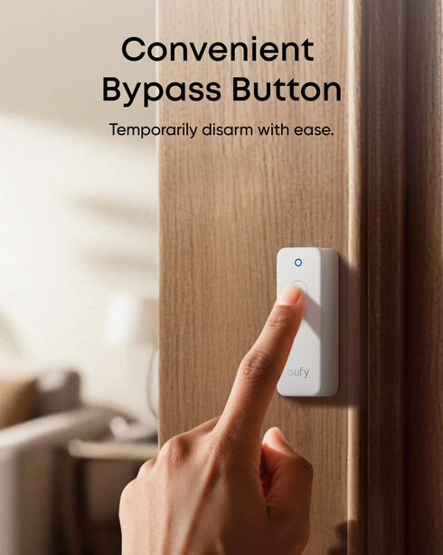 eufy Security E20, Communication 2, 3, eufy Entry Sensor Dual-Side Detection, Convenient Bypass Button, Extended