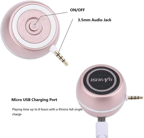Mini Portable Speaker with 3.5mm Aux Input Jack, 3W Mobile Phone Line-in Speaker for iPhone, iPad, Gifting for