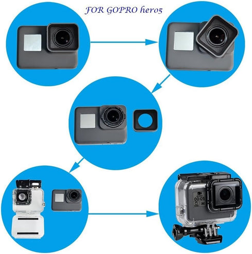 Suptig Replacement Waterproof Case Housing for GoPro Hero 7 Black, Hero 6, Hero 5 - Water Resistant up to 147ft (45m)