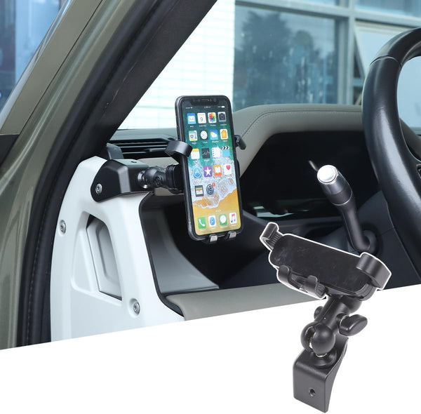 Aluminum Alloy Dashboard Side Mobile Phone Holder Trim for Land Rover Defender 90 110 130 2020-2024 (Style B, Left)