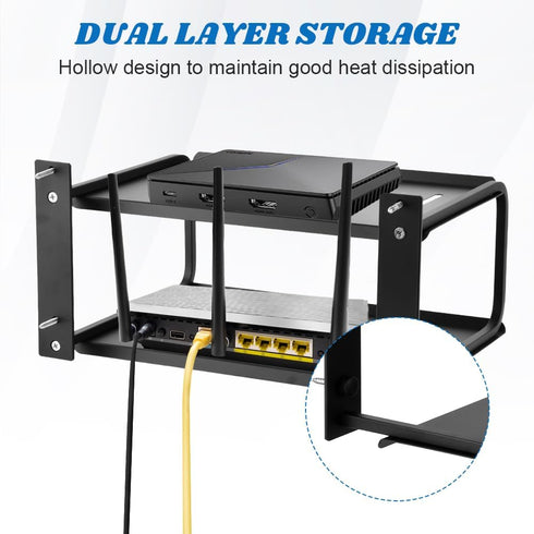Tookie 2 Accessories(10.24 8.27in) Layers Projector Shelf, Wall Mount Double Floating Shelf Under TV Entertainment