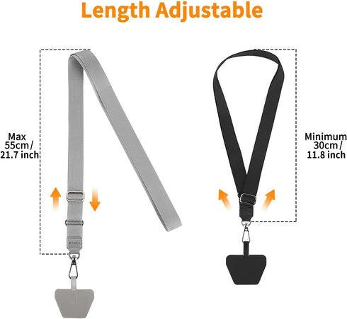 CACOE Phone Lanyard 2 Pack with Adjustable Neck Strap and Phone Patches, Universal Multifunctional Lanyards for Most