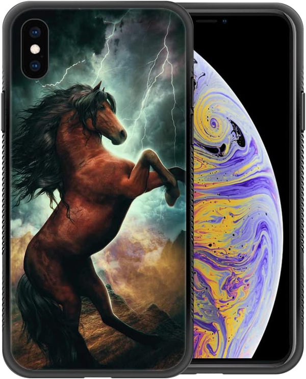 ZHEGAILIAN iPhone XR Case - Extraordinary Spirit Horse Design, Soft TPU Bumper, Shock Absorption, Non-Slip Back Cover.