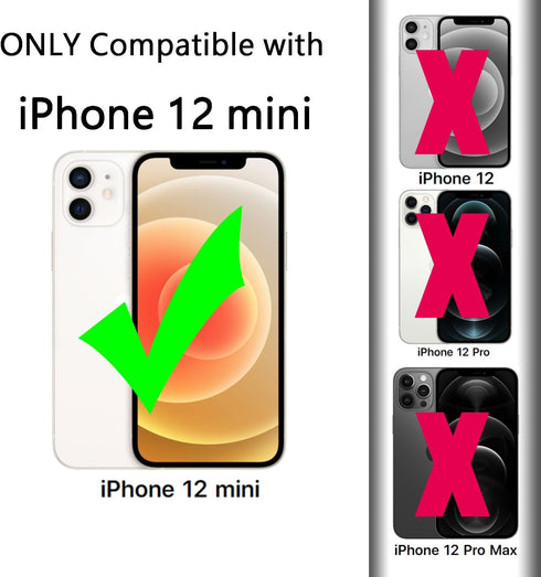 TENOC Phone Case Compatible with iPhone 12 Mini, Non-Yellowing Clear Protective Bumper Hard Back Cover for 5.4 Inch