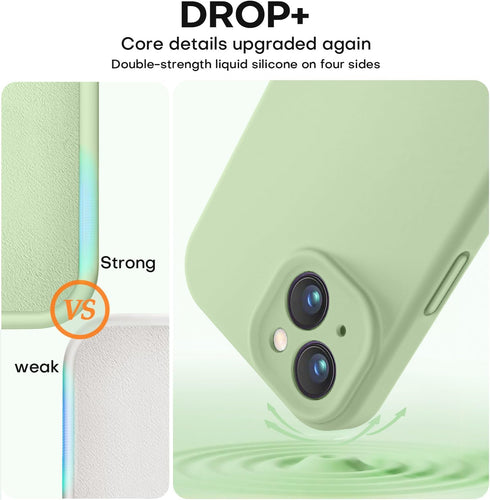 Vooii iPhone 13 Case - Matcha, Liquid Silicone, Shockproof, Camera Protection, Soft Anti-Scratch Microfiber Lining, 6.1"