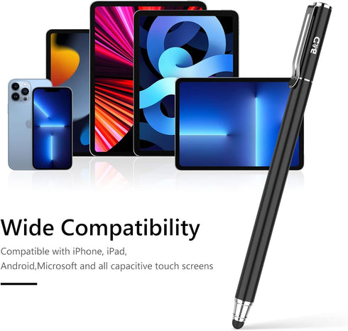 2-in-1 Universal Capacitive Stylus Pen for All Touch Screen Tablets & Cell Phones with 20 Extra Replaceable Tips (Pack