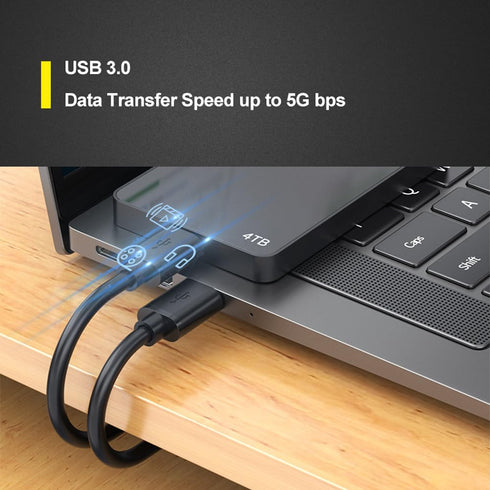 USB 3.0 Male to Male Cable Heavy Duty 5 Feet Double Sided USB Cord for Hard Drive Enclosures, Laptop Cooler and More