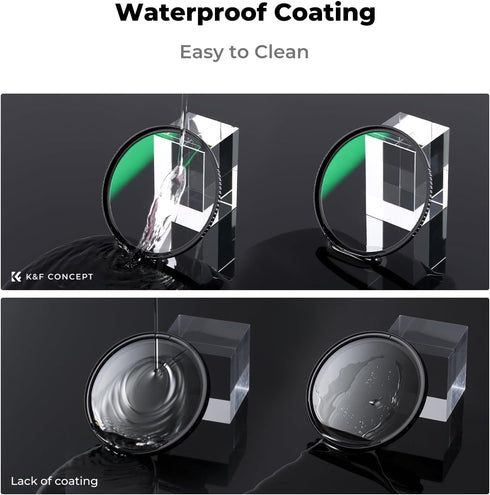 K&F Concept 58mm CPL MCUV ND1000 Lens Filter with 2 Lens Caps Kits, Waterproof Polarizing + UV Protection + Fixed