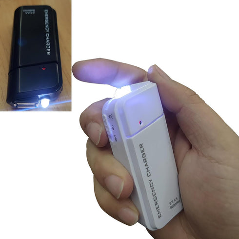 Battery Operated Phone Charger Emergency | USB Battery Powered Small Power Bank Portable 2 AA Batteries Powered Outlet