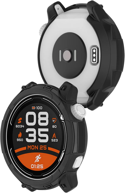 FitTurn Designed Case for Coros Pace 2 Smart Watch, Rugged Protective TPU Bumper Case (Black, White, Blue)