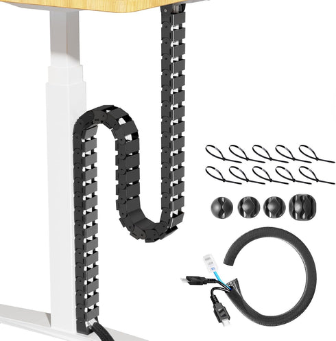 Cinati 52 Inch Vertebrae Cable Management, Black Under Desk Vertebrae Cable Management Kit,