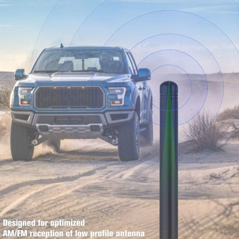 JeCar 7.5 Inch Reflex Short Antenna Replacement for 1997-2025 Jeep Wrangler TJ JK JL, Optimized FM/AM Reception