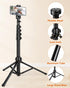 Victiv 85" Phone Tripod, Tall Tripod for iPhone with Remote, Gooseneck and Phone Holder, Overhead Phone Stand for Video