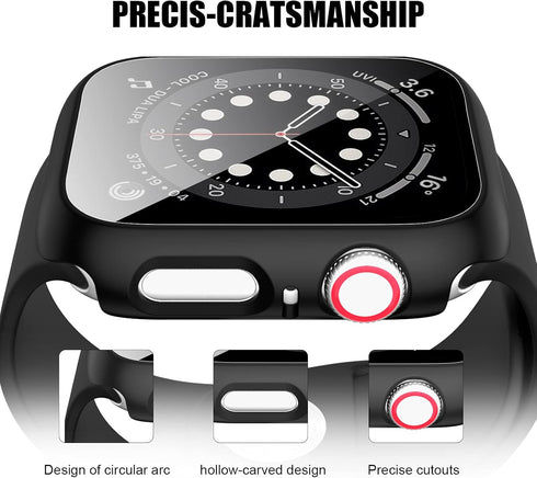 14 Pack Apple Watch Case with Tempered Glass Screen Protector for Apple Watch SE 40mm Series 6/5/4, HD Ultra-Thin