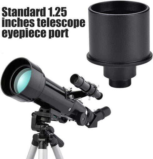 Webcam Adapter - Aluminum Alloy Telescope Eyepiece Port Converter, M12*0.5 Thread for 1.25inch Telescope