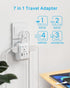 VINTAR European Travel Plug Adapter Kit, Adapter for Europe Plug with 3 USB Ports (2 USB C) and 4 AC Outlets, Type C,