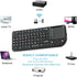 Rii Mini Wireless Keyboard with Touchpad & QWERTY, Bluetooth & 2.4G Connection, Backlit Portable Keyboard with Laser
