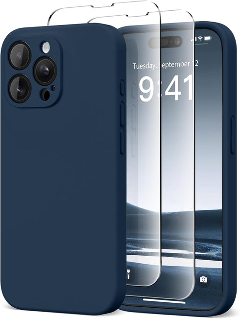 Magnetic iPhone 14 Pro Max Case, Compatible with MagSafe, Full Camera Protection, 2 Screen Protectors, Shockproof,