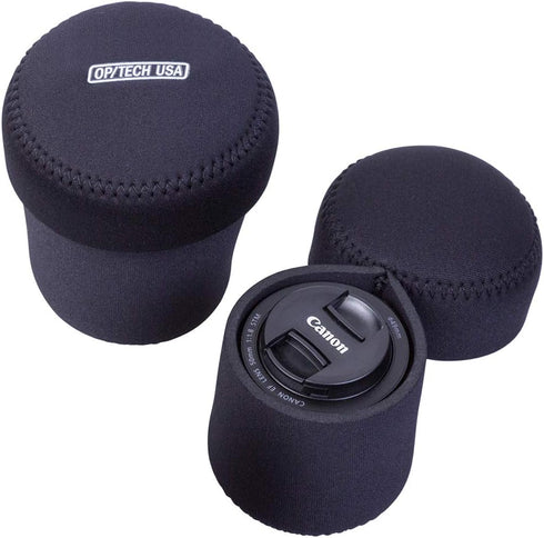 OP/TECH USA 7801032 Fold-Over Neoprene Lens Pouch – Durable Camera Lens Case with No-Lose Lid – 253 (Black)