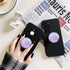 Clear Crystal Glitter Expandible Mobile Phone Grip Stand Holder for Smartphones (Heart Purple)