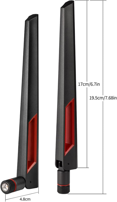 Superbat 2.4GHz 5GHz 5.8GHz 2pcs WiFi Antenna with RP-SMA Male Connector, Dual Band Antenna for PCI-E WiFi Network Card