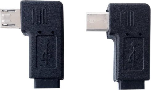 1 Pair Right Left 90 Degree Angle Micro USB Male to Female Adapter