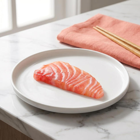 Abaodam Simulated Salmon Slices/Pieces as Photography Props Artificial Model Lifelike Fish Decoration for Restaurant