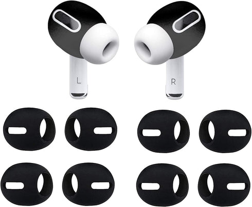 Compatible AirPod Pro Ear Tips, Anti-Slip Ear Gels Cover, 4 Pairs Black, Fit in The Charging Case
