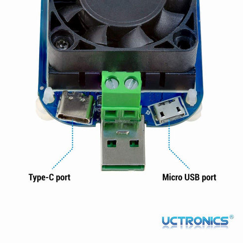 UCTRONICS Electronic USB Load Tester, Adjustable Discharge Resistor Module 35W, Test and Trigger QC2.0 QC3.0 AFC 9V FCP.