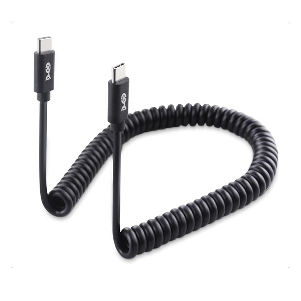 Cable Matters Coiled USB C to USB C Cable, 3A / 60W Fast Charging, Support Apple CarPlay, for iPhone 15/15 Pro