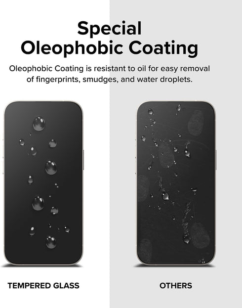 Ringke Full Cover Glass for iPhone 15 - Shatterproof 9H Tempered Glass Screen Protector, Easy Install, Case Friendly.