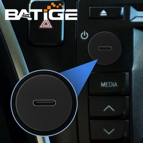 3/4" 3.1 3.1 3ft BATIGE Round Hole Small Type C Car Flush Mount Cable USB C Panel Mount Male to Female Extension Cable