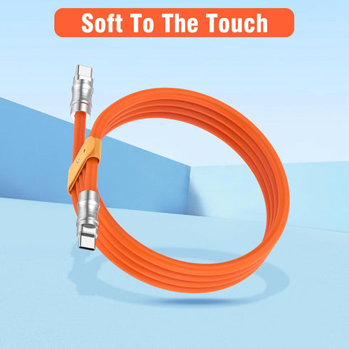 USB C to USB C Silicone Cable 10FT, Ultra Flexible & Soft USB Type C 100W Fast Charging Cable, Geek Industrial PD Data