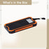 LUMINFLY 10000Mah Portable Outdoor Phone Charger, Solar Power Bank, with Dual USB Ports, Shockproof, Dustproof, Orange