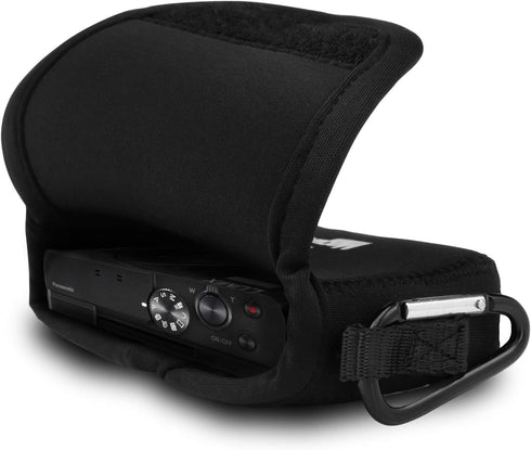 MegaGear Neoprene Camera Case Bag with Carabiner for Panasonic Lumix DC-ZS80, DC-ZS70, DMC-ZS100, DC-TZ95, DC-TZ90,