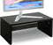 TEAMIX 14.2 inch Black-Higher Monitor Stand Riser, Wood Riser with Storage for Small Monitor, TV, PC, Laptop