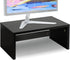 TEAMIX 14.2 inch Black-Higher Monitor Stand Riser, Wood Riser with Storage for Small Monitor, TV, PC, Laptop