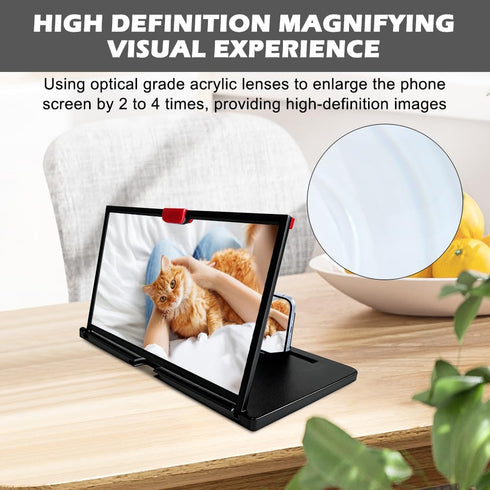 Olnverath 12'' Phone,3D Screen Amplifier for Cell HD Screen Expanders for Movie,Video,Gaming,Foldable Mobile Phone