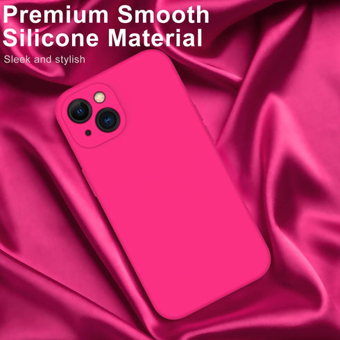 DEENAKIN iPhone 14 Plus Case with Screen Protector, Enhanced Camera Cover, Slim Fit Protective Phone Case, Hot Pink
