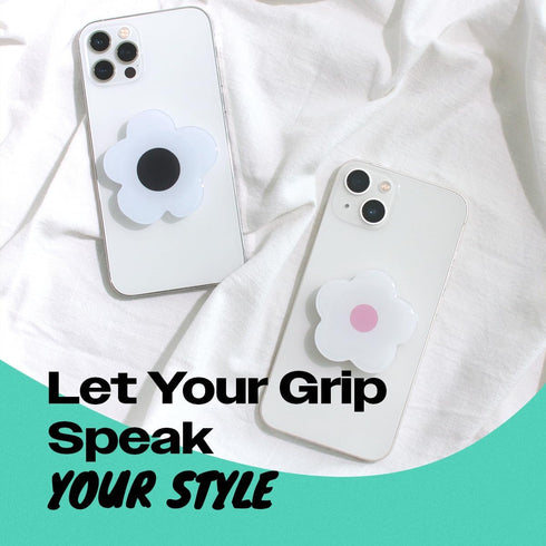 On The Grip OnTheGrip Cute Solid Color Daisy Flower Design Collapsible Mobile Phone Grip Stand Holder for Smartphone